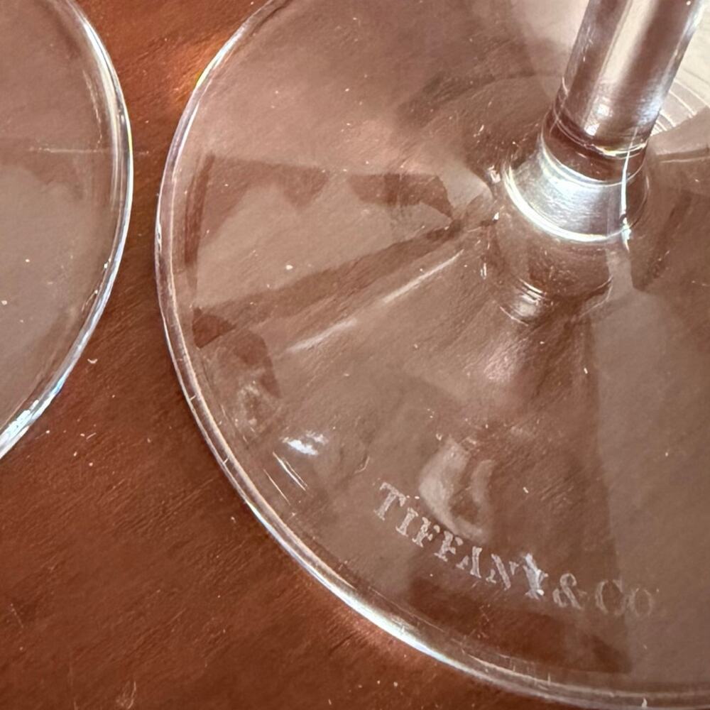 Tiffany & Co. crystal champagne flutes, specifically handmade in Italy - Picture 4 of 4